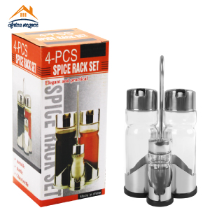 ENSEMBLE HUILIER 4PC A/SUPPORT BZ1-4 SPICE RACK CHROME