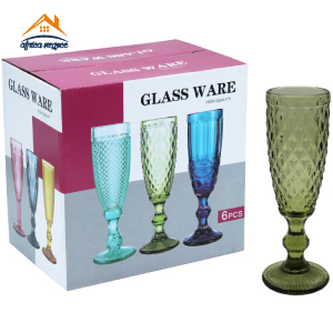 C6 VERRES A PIED FLUTE ESCORIAL DIAMOND GREEN 3154-4