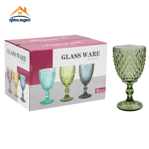 C6 VERRES A PIED JUS GM ESCORIAL DIAMOND GREEN 3154-5