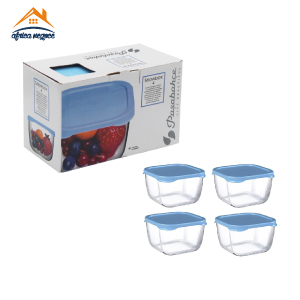 C4 BOITE DE CONSERVAION CARREE SNOW 11CM A/C BLEU 53223 GB PASABAHCE