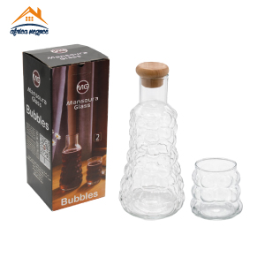 CARAFE BUBBLES+ COIUVERCLE EN LIEGE GB MG GLASS
