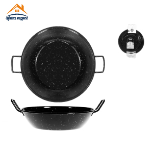 POELE A PAELLA PROFONDE EMAILLEE A/2ANSE 24CM REF 0624 VAELLO SPAIN