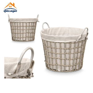 PANIER ROND BAS GRIS A/POIGNEE 94566 GIFT DECOR