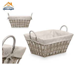 PANIER RECTANGLE GRIS A/POIGNEE 94570 GIFT DECOR