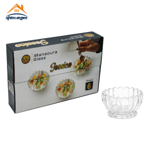 COFFRET 6 BOLS 11CM JESSICA ENGRAVE GB MG GLASS