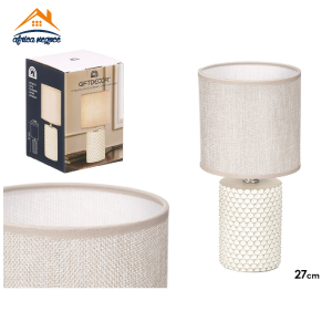 LAMPE DE CHEVETMOTIF RELIEF BEIGE 13231 GIFT DECOR 13231