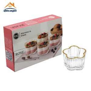 C6 BOLS ROSE BORD DORE MG GLASS
