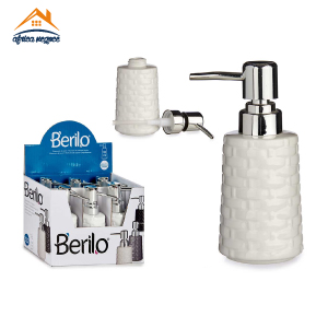 DOSEUR A SAVON RELIEF EN CERAMIQUE BLANC 85159 BERILLO
