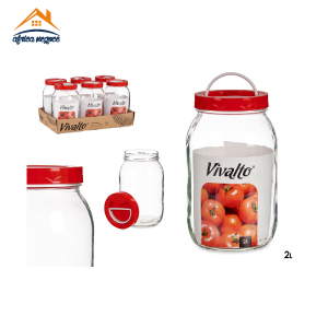 POT DE CONSERVATION 2L A/C ROUGE +MANCHE 86666 VIVALTO